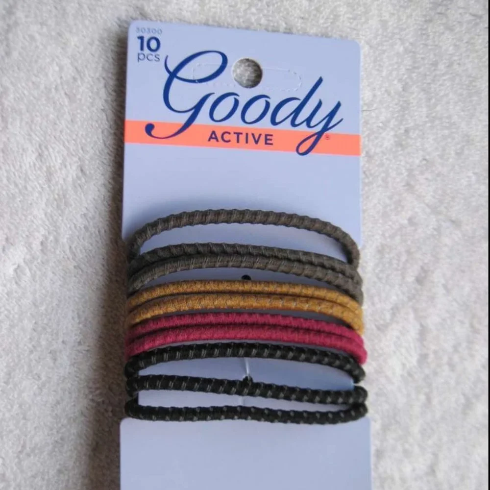 10 Colored 2018 Goody Ouchless Stay Put Ponytailer Hair Bands No Metal Elastics